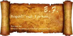 Bogdányi Farkas névjegykártya